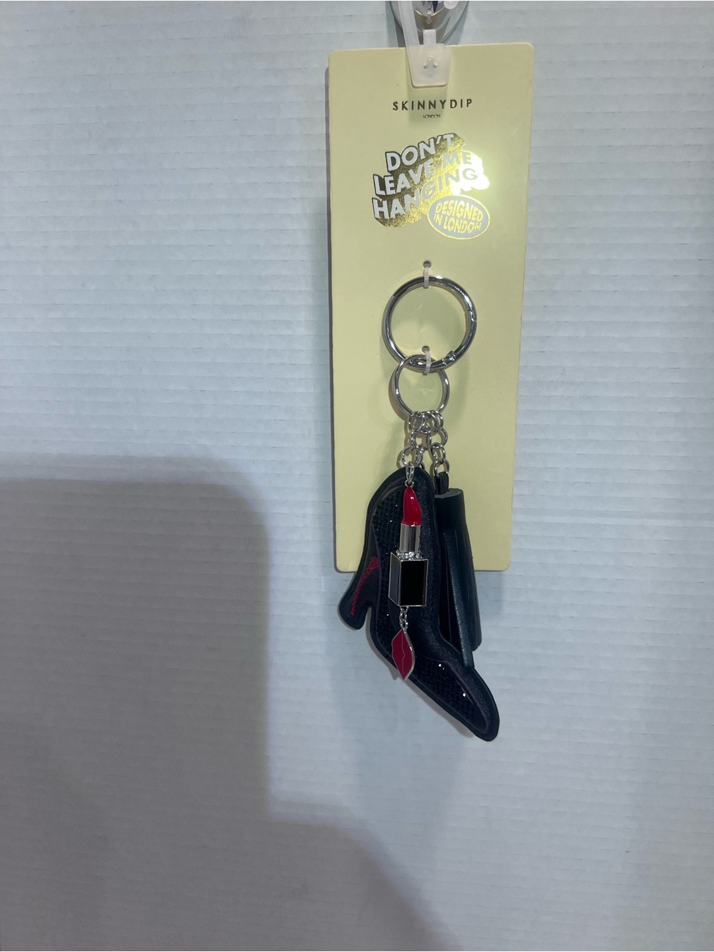 Skinnydip Black & Red Lipstick and Heel Keyring